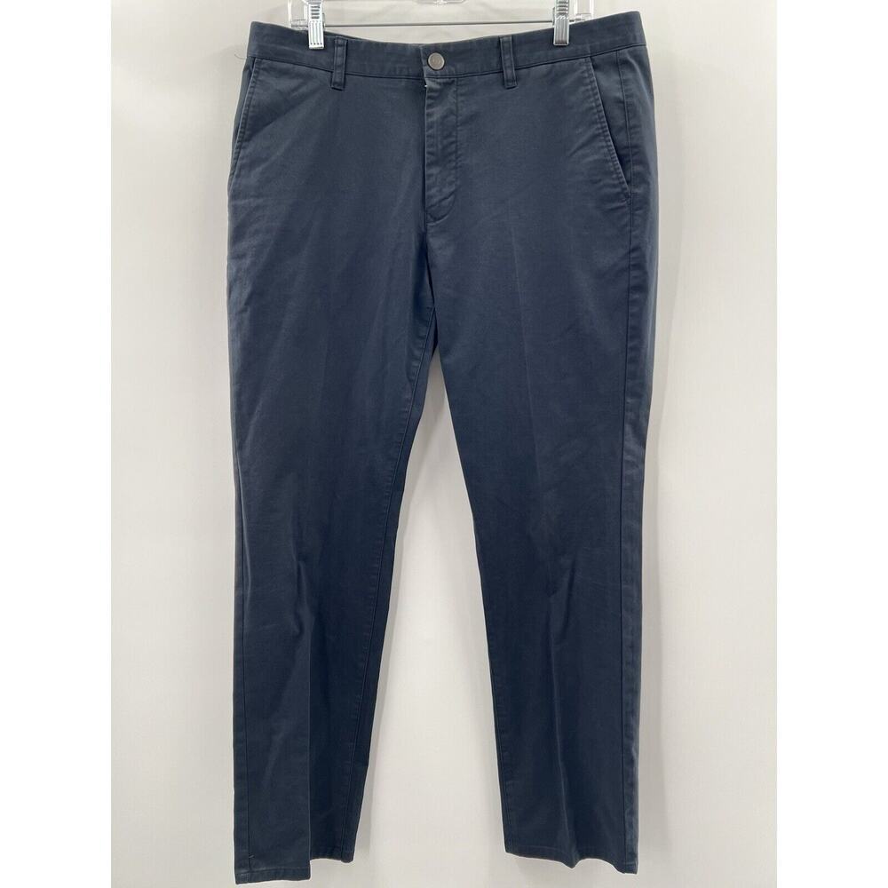 Bonobos Men’s Slim Straight Cotton Pants Black Slash Pockets Size 35 X 32